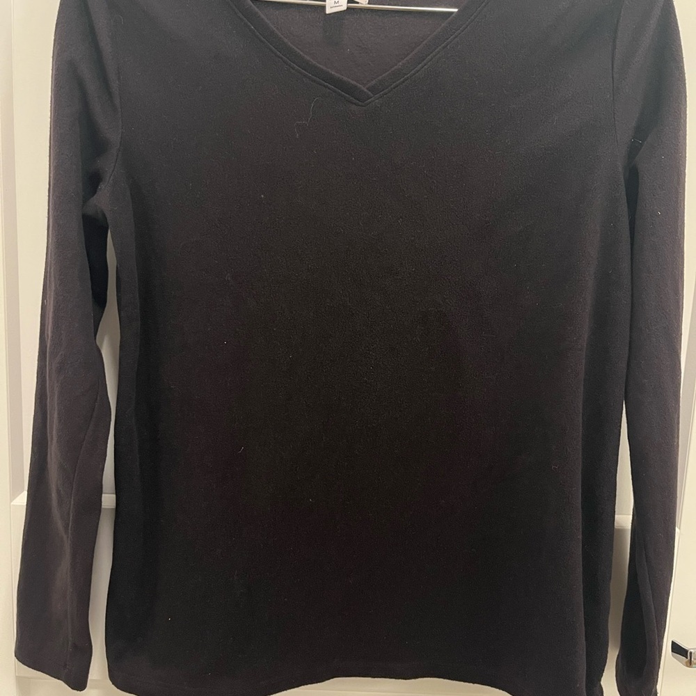 Sonoma Black Long Sleeve V-Neck Top
